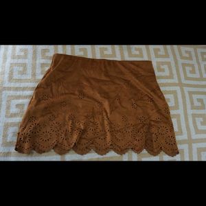 Suede mini skirt